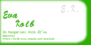 eva kolb business card